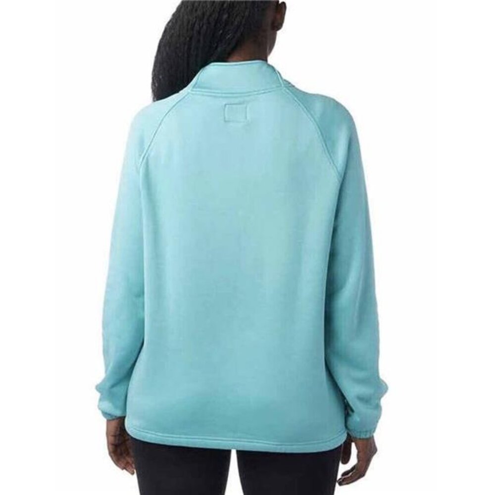 Champion Women's Quarter Zip Pullover Fleece Jacket (Blue Teal, XX-Large) - Picture 3 of 4